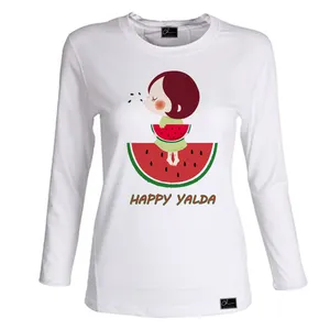 تی شرت آستین بلند زنانه مدل YALDA کد 0J 39 رنگ سفید