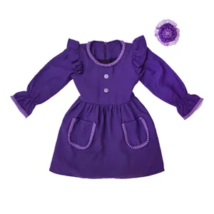 پیراهن دخترانه مدل پرنیا کد 1011 به همراه گیره مو