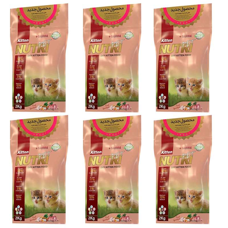 غذای خشک بچه گربه نوتری پت مدل Kitten MODIFIED FORMULA وزن 12 کیلوگرم بسته 6 عددی