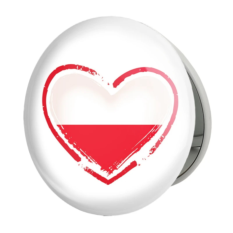 آینه جیبی خندالو طرح پرچم لهستان مدل تاشو کد 20493 