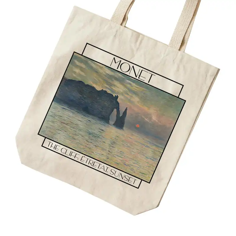 ساک خرید ترمه طراحان ایده مدل صخره اترتات و غروب آفتاب از مونه کد 0206 - S