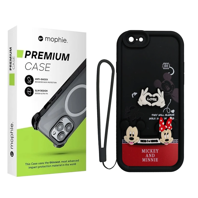 کاور موفی مدل Silicone Puffer Minni Mouse Strap مناسب برای گوشی موبایل اپل iPhone 7/8 به همراه بند