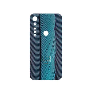 MAHOOT Turquoise feathers Cover Sticker for Motorola One Vision Plus