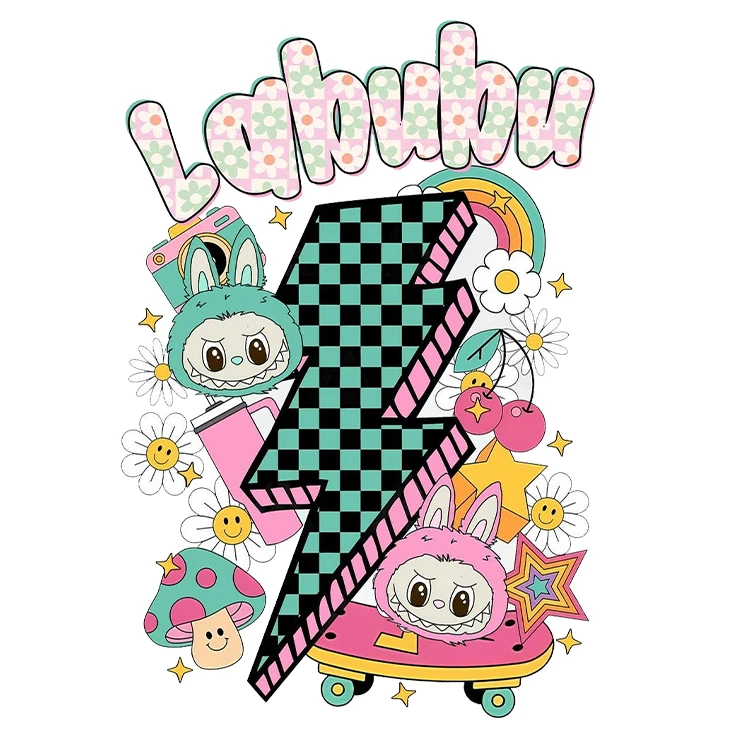 استیکر پارچه و لباس پاد آفرین مدل عروسک لبوبو کد S2103