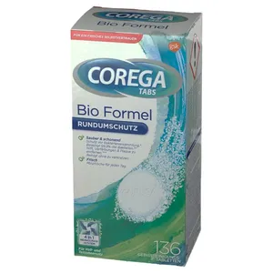 قرص تمیز کننده دندان مصنوعی کورگا مدل Bio Formel بسته 136 عددی 