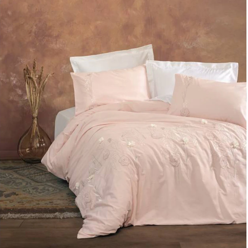 سرویس روتختی کاتن باکس مدل 3D Nakisli lesley-pudra دو نفره 6 تکه