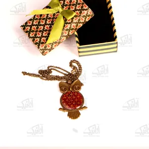 گردنبند برنجی‏ خاتم‏ آرانیک طرح ‏جغد‏ مدل 1510600001