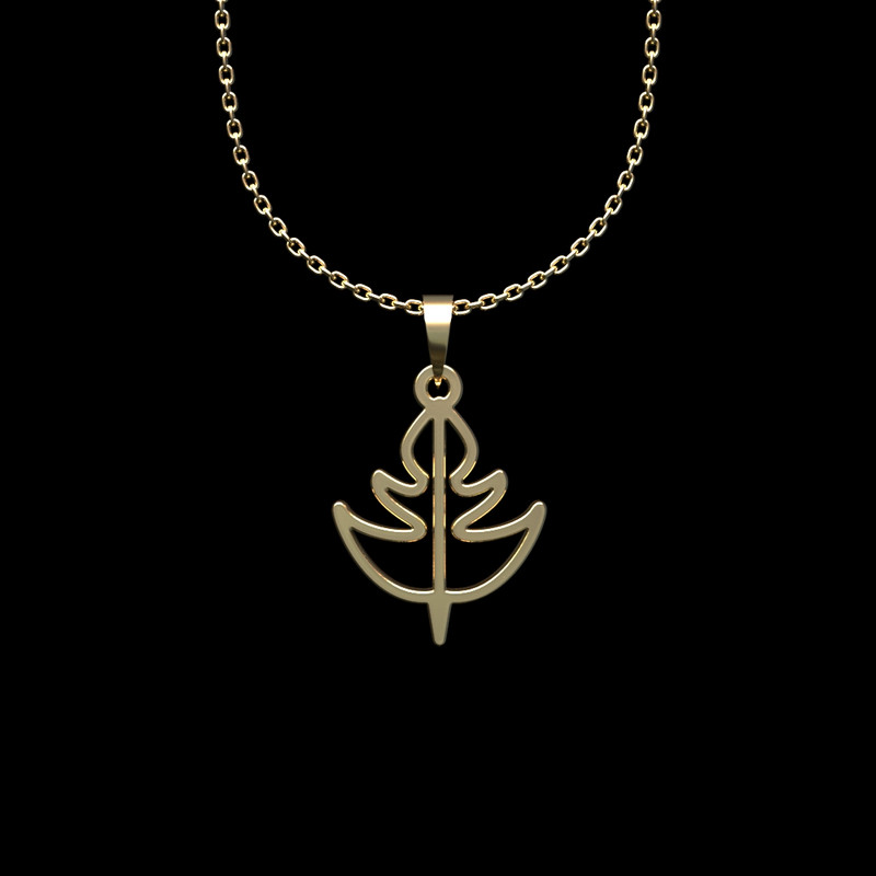 گردنبند طلا 18 عیار زنانه مدوپد مدل برگ کد L2-1-1260