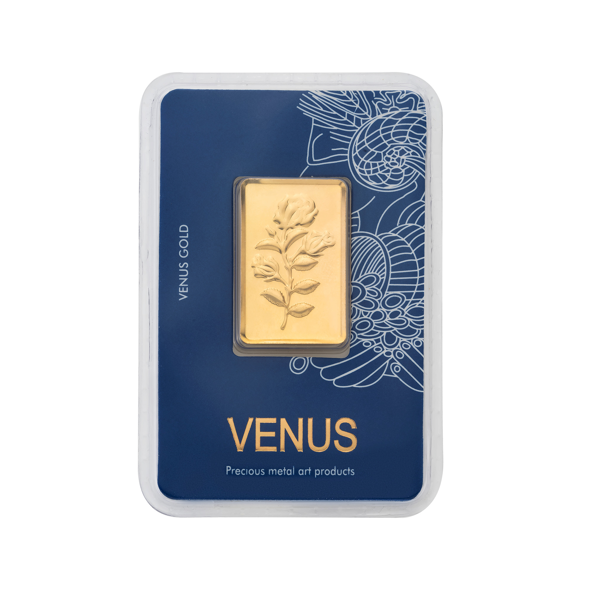 شمش طلا 18 عیار ونوس گلد مدل گل رز