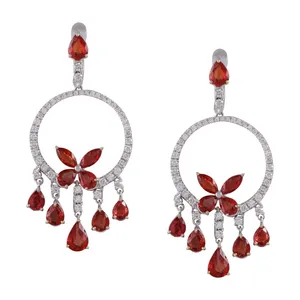 گوشواره طلا 18 عیار زنانه جواهری گاندی مدل 30046