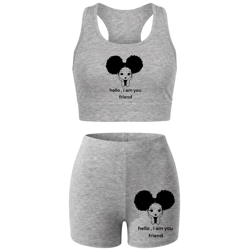 ست نیم تنه و شلوارک راحتی زنانه مدل دختر