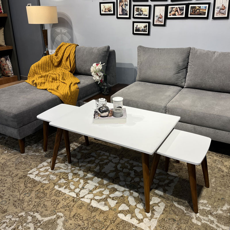 میز پذیرایی مستطیلی مدل مینیمال کد 21 مجموعه سه عددی