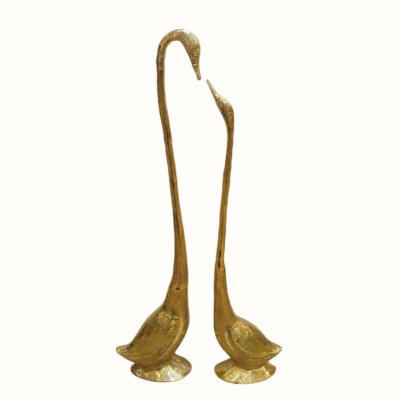 مجسمه برنز مدل قو عاشق کد M128 مجموعه دو عددی