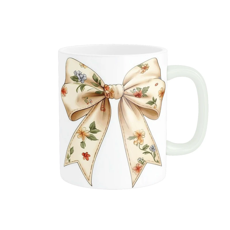 ماگ پاد آفرین مدل پاپیون گل دار کیوت فانتزی کد 715