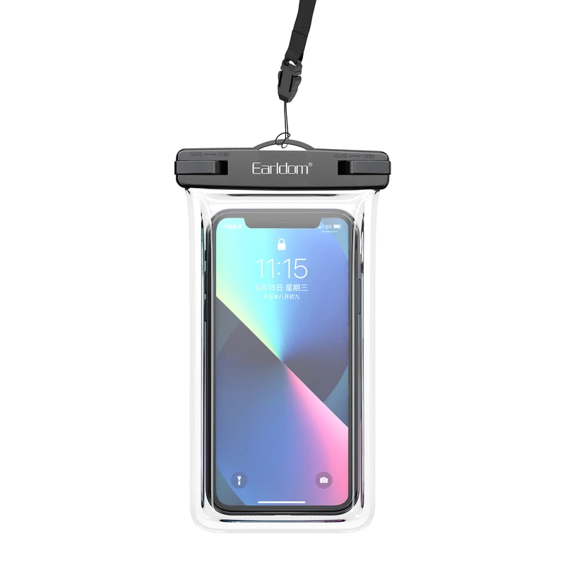 کاور موبایل ضد آب ارلدام مدل WATERPROOF PVC S14 مناسب برای گوشی موبایل تا سایز 6.5 اینچ