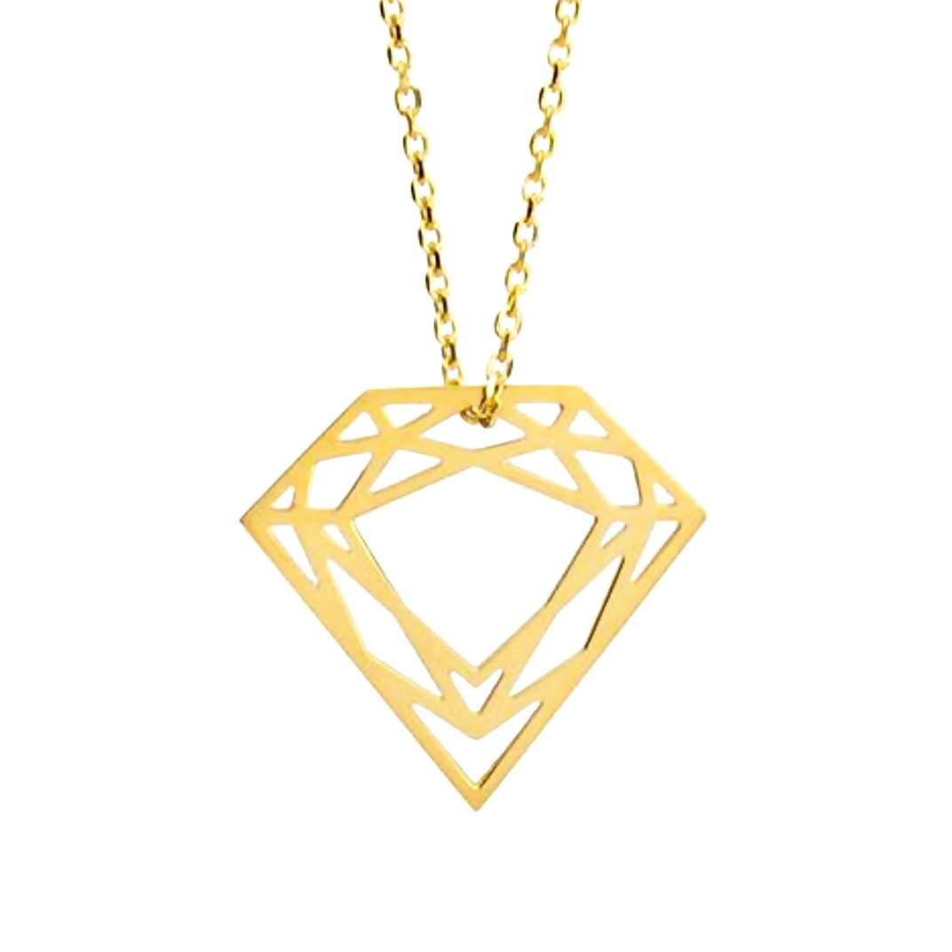 گردنبند طلا 18 عیار زنانه آمانژ طرح الماس کد 1235D9159