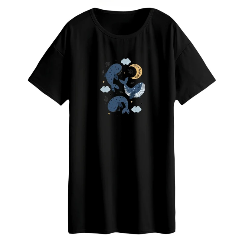 تی شرت لانگ زنانه مدل وال کارتونی