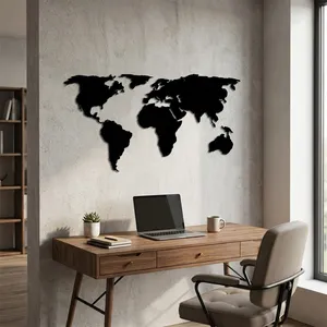 استیکر چوبی ژیوار طرح black world map