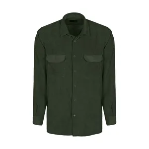 پیراهن آستین بلند مردانه مدل کبریتی رنگ سبز