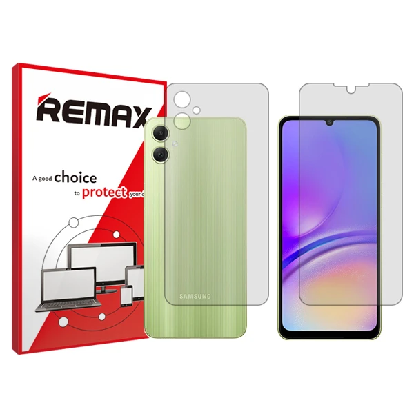 محافظ صفحه نمایش شفاف ریمکس مدل HyGEL مناسب برای گوشی موبایل سامسونگ Galaxy A05  به همراه محافظ پشت گوشی
