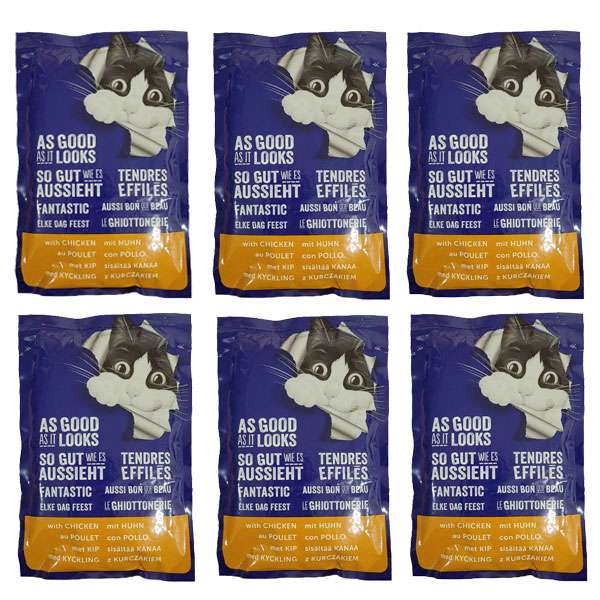 پوچ گربه فلیکس مدل AS GOOD مرغ وزن 85 گرم بسته 6 عددی