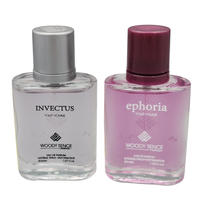 عطر جیبی وودی سنس مدل ephoria حجم 30 میلی لیتر به همراه عطر جیبی مردانه وودی سنس مدل INVECTUS حجم 30 میلی لیتر