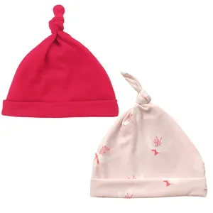 کلاه نوزادی مدل شکوفه بهار کد 01 بسته دو عددی