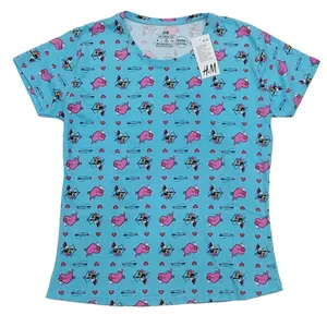 تی شرت آستین کوتاه زنانه اچ اند ام مدل نخی طرح میکی موس