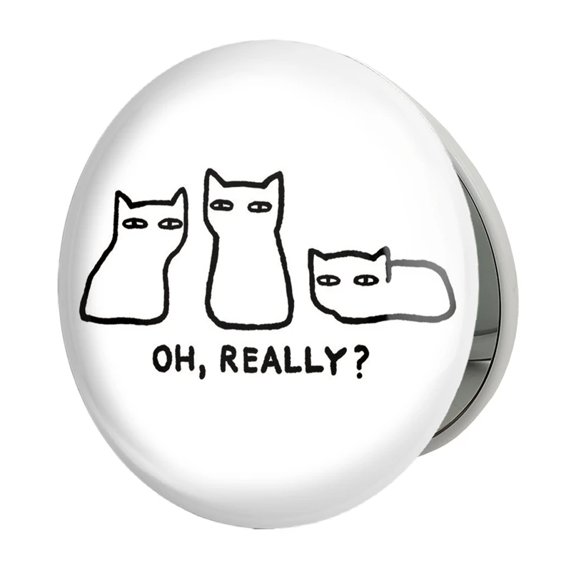 آینه جیبی خندالو طرح گربه های شکاک مدل تاشو کد 29319