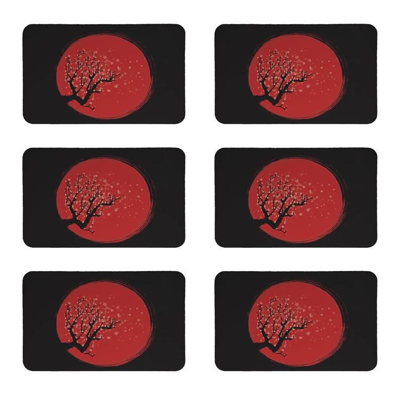 زیربشقابی طرح ماه قرمز کد 8394 مجموعه 6 عددی