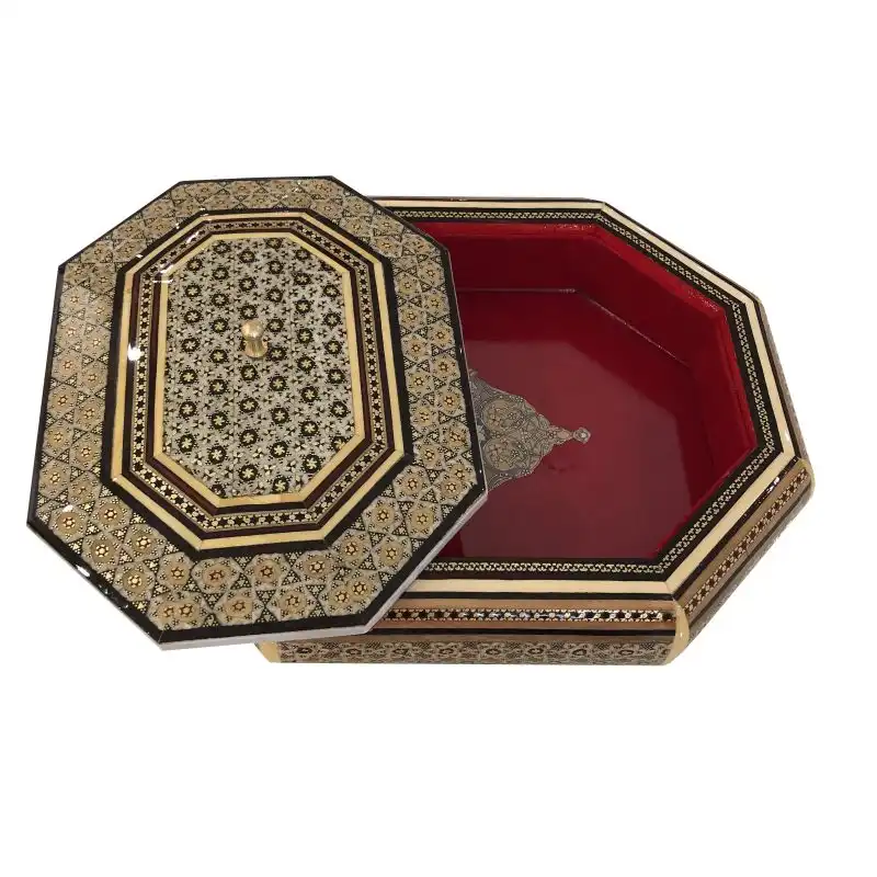 شکلات خوری خاتم کاری مدل هشت ضلعی کد 25