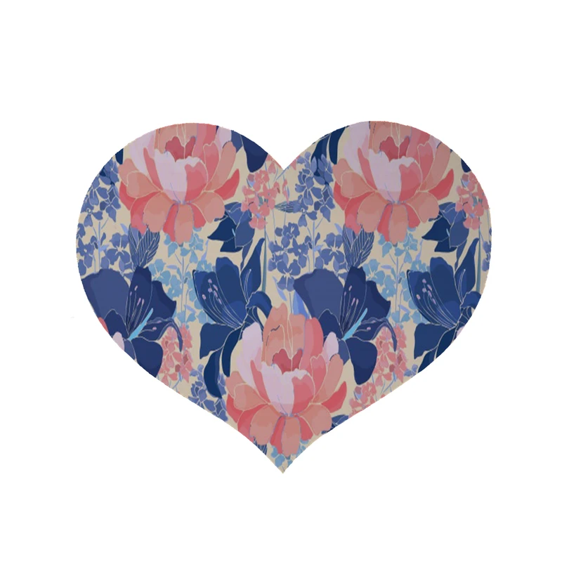 پادری مدل قلب طرح گل کد 8027 سایز 90x90 سانتی متر 