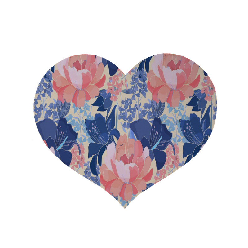 پادری مدل قلب طرح گل کد 8027 سایز 90x90 سانتی متر 