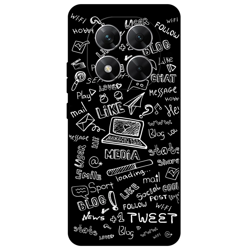 کاور مگافون طرح رسانه های اجتماعی مدل 1898 مناسب برای گوشی موبایل شیائومی Poco X7