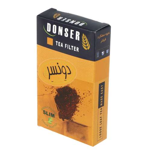 فیلتر چای دونسر مدل شفاف نخ جمع شو بسته 100 عددی