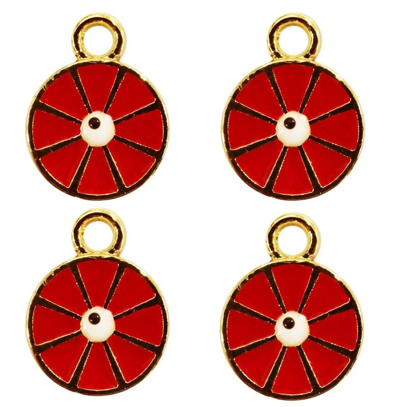 آویز گردنبند دخترانه مدل گرد چشم نظر کد 158 بسته 4 عددی