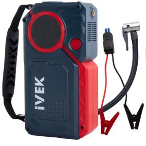 جامپ استارتر ایوک مدل K-6200 ظرفیت 8000 میلی‌آمپر به همراه پمپ باد و پاوربانک