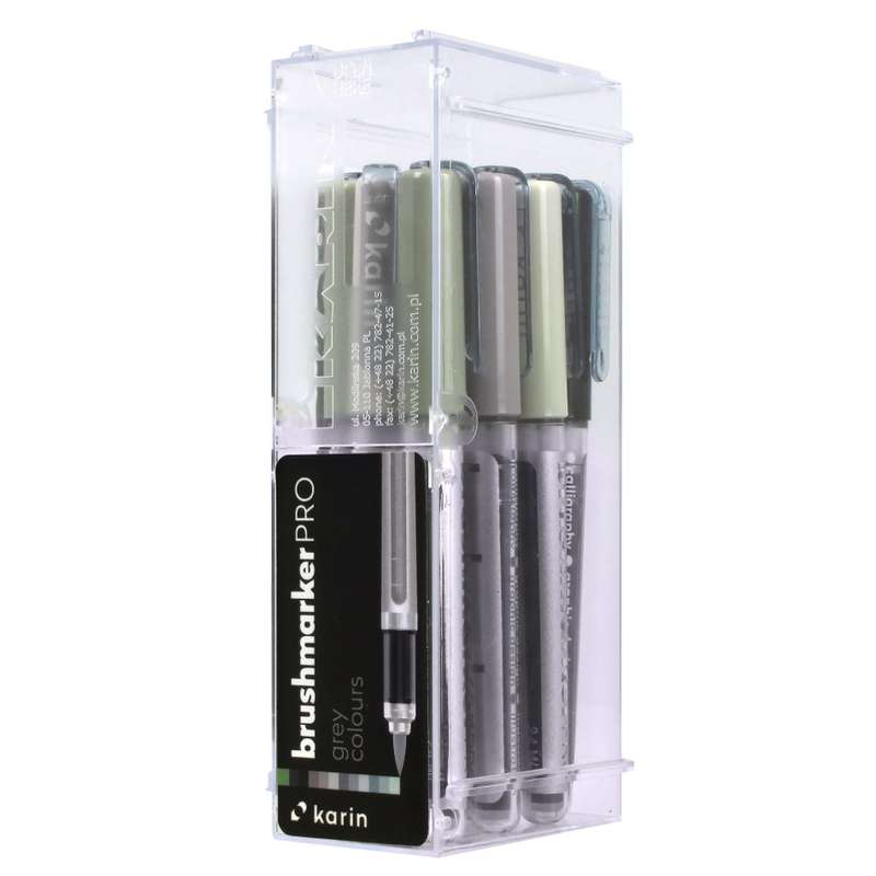 ماژیک کارین مدل Brushmarker Pro Grey بسته 12 عددی