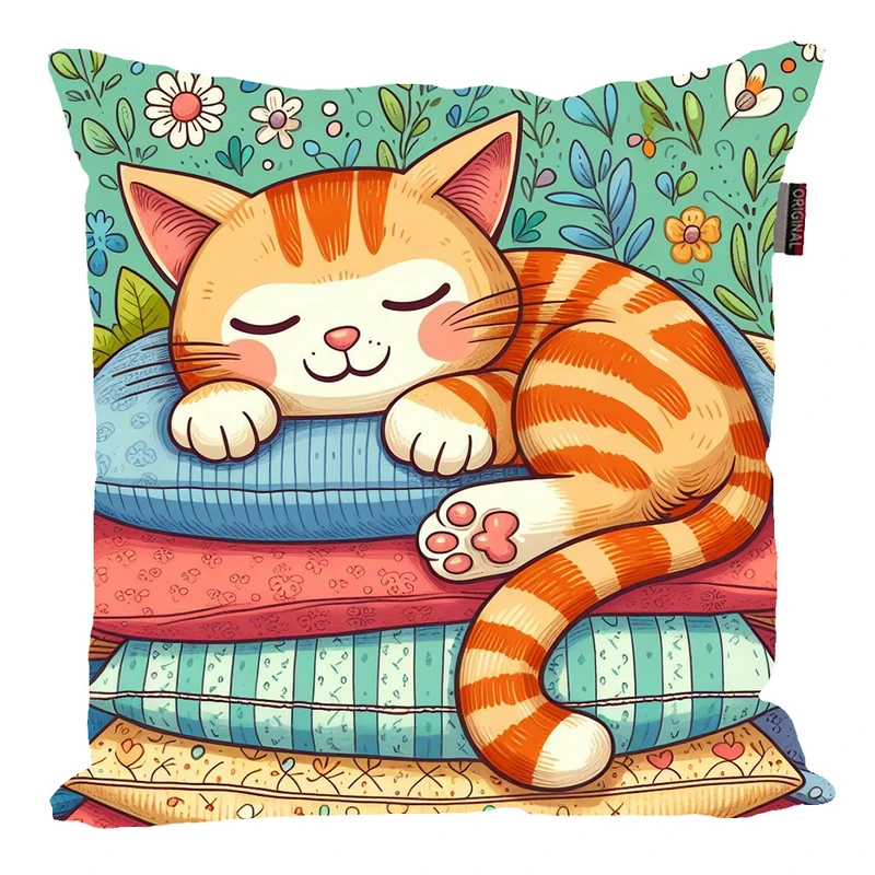 کوسن پاد آفرین مدل فانتزی طرح عروسکی گربه کد PK30553