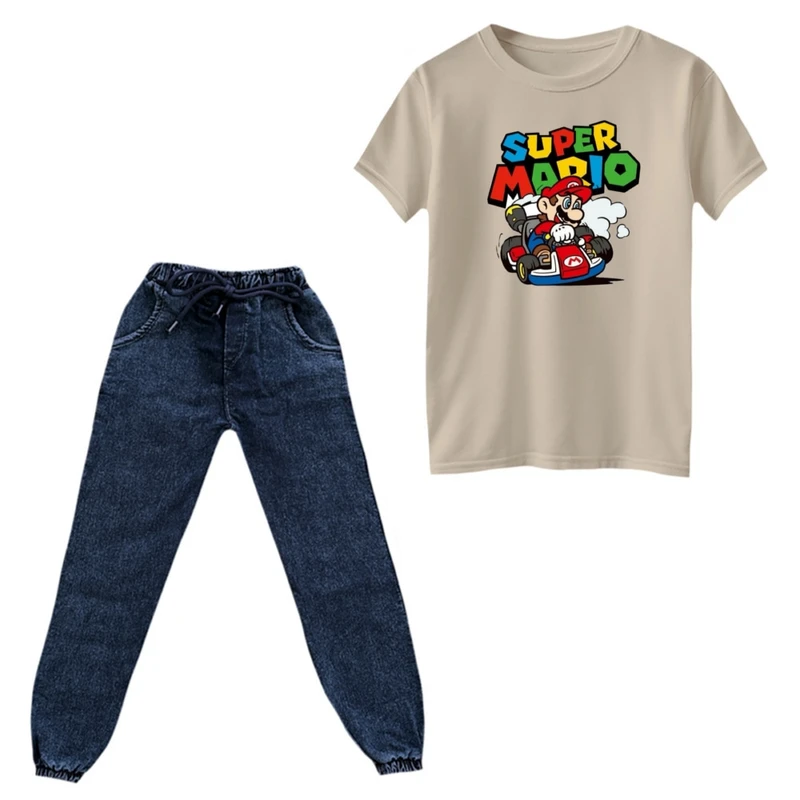 ست تی‌شرت و شلوار پسرانه مدل ماریو کد ۷