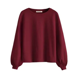 بلوز آستین بلند یقه گرد زنانه آرمادیا مدل مارسلین کبریتی کد CHR01