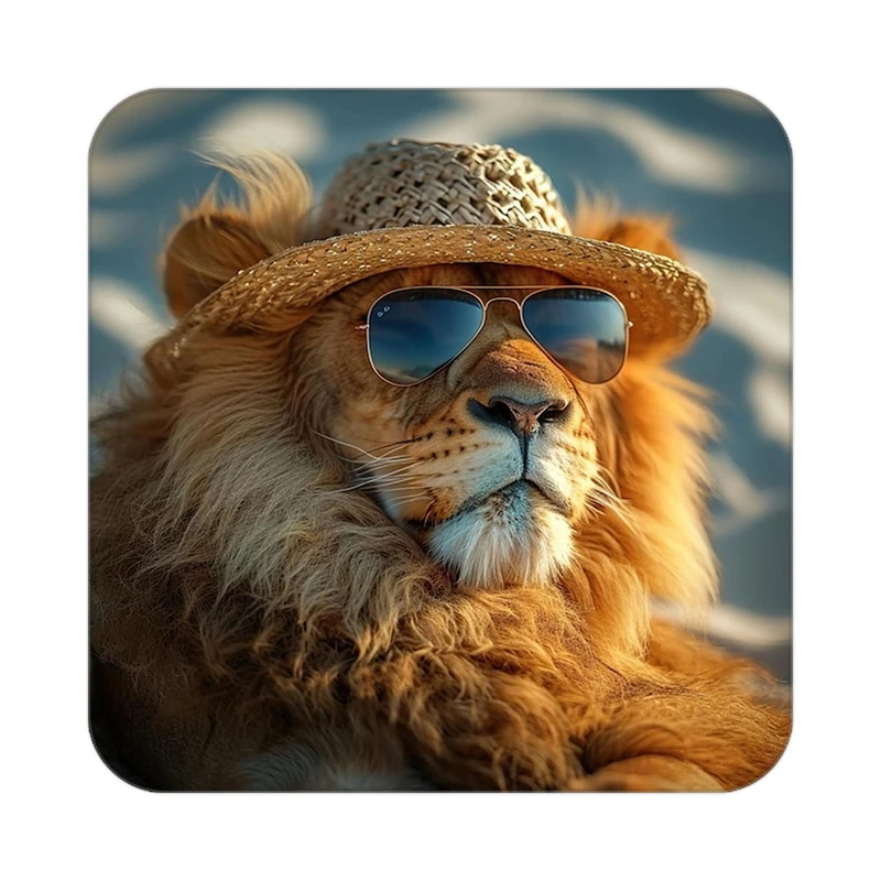 زیر لیوانی کاکتی طرح شیر مدل mp23809