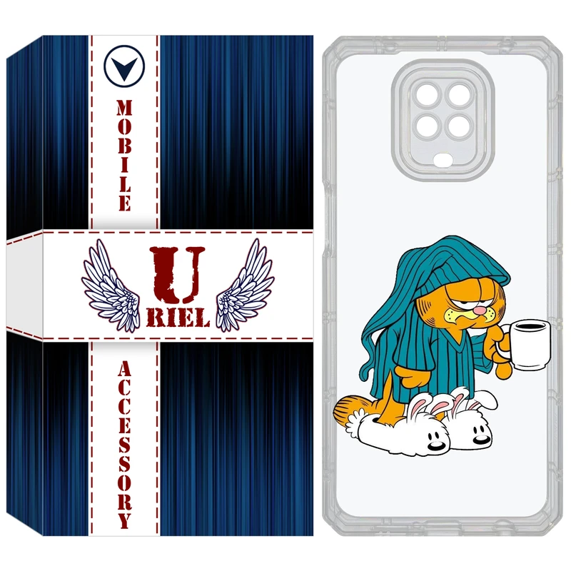 کاور یوریل مدل Clear کد 72 طرح گارفیلد مناسب برای گوشی موبایل شیائومی Redmi Note 9S / Note 9 Pro / Note 9 Pro Max