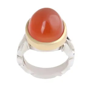 انگشتر نقره مردانه بازرگانی میلادی مدل سنگ عقیق یمانی رکاب دست ساز کد AM_2540