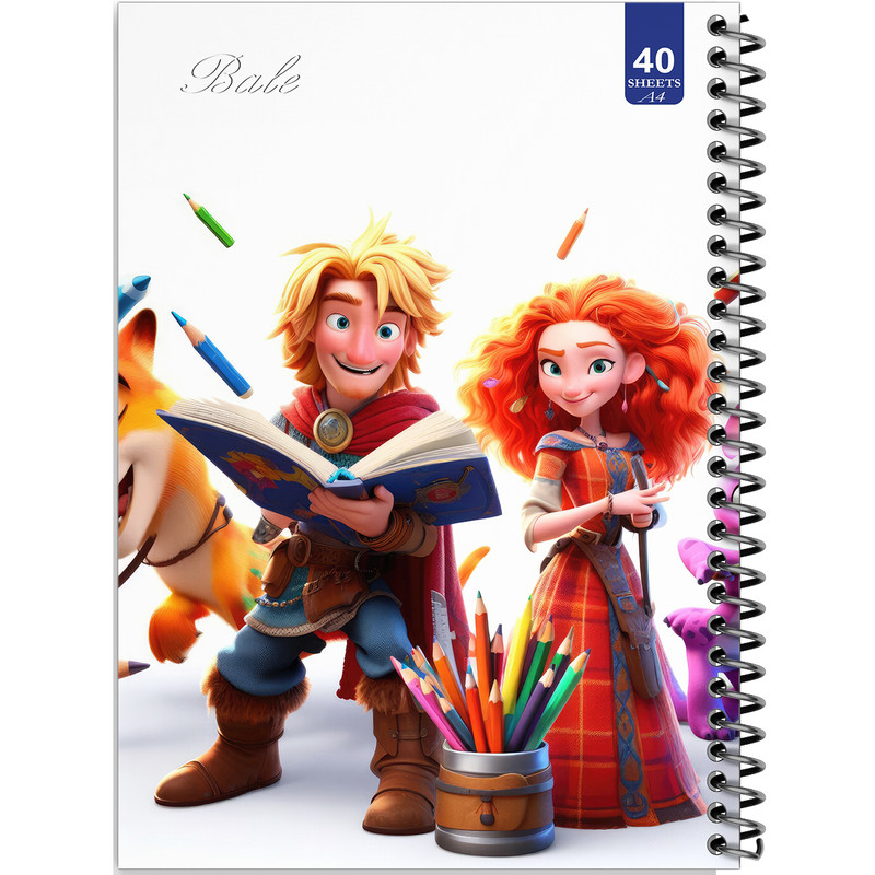 دفتر نقاشی 40 برگ انتشارات بله طرح مداد رنگی کد A4-K69