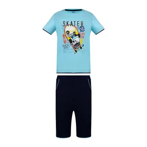 ست تی شرت آستین کوتاه و شلوارک پسرانه مدل  6052