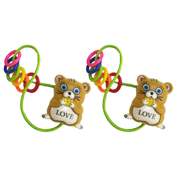 کش مو دخترانه مدل کارتونی کد 123 بسته دو عددی