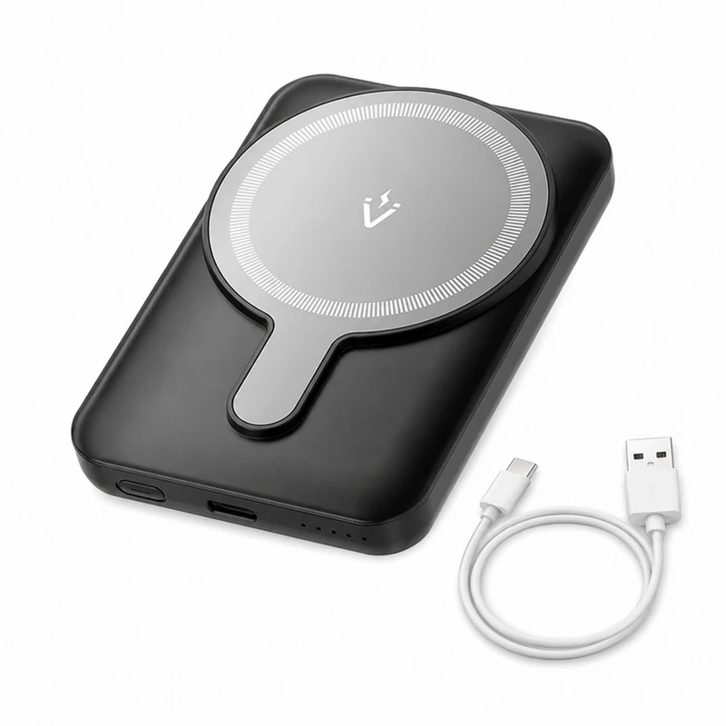 پاوربانک بی‌سیم 20 وات ونشن مدل FHSL0 ظرفیت 5000 میلی‌آمپرساعت به همراه کابل تبدیل USB-A به USB-C