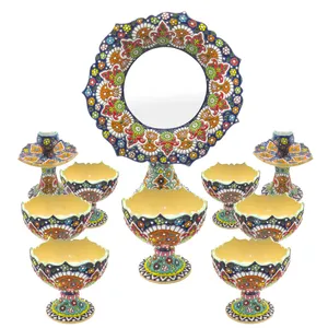 مجموعه ظروف هفت سین ده پارچه مینا کاری شده مدل 13-Arghavan