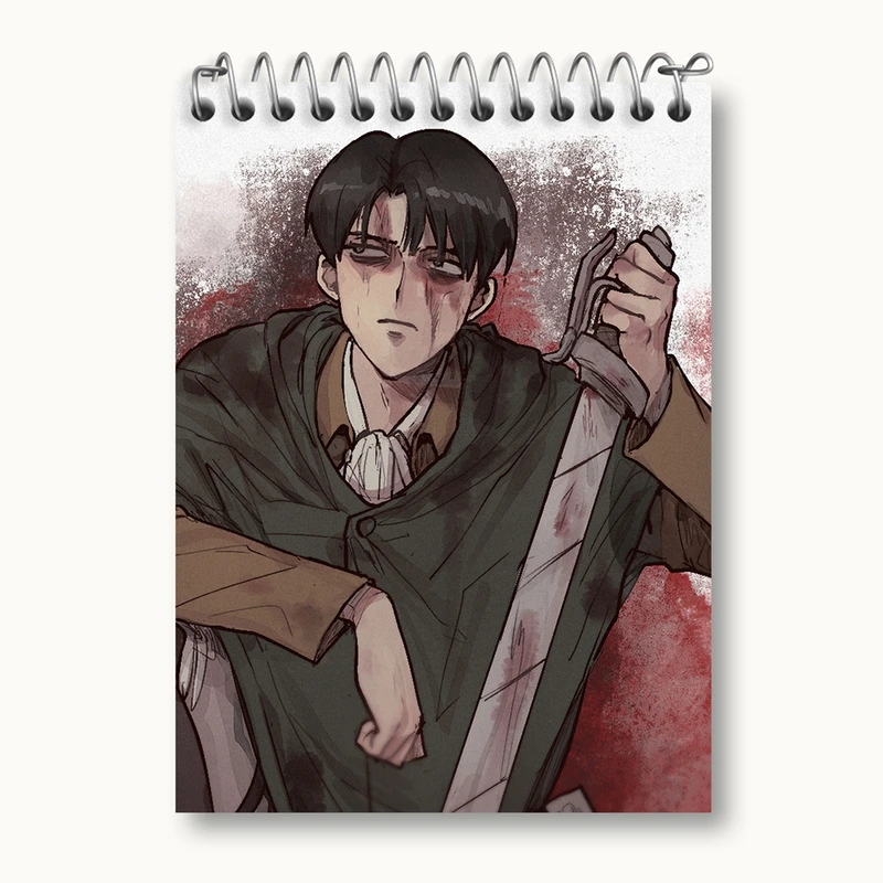 دفتر یادداشت 50 برگ خندالو مدل لیوای انیمه اتک آن تایتان Attack on Titan کد 18604
